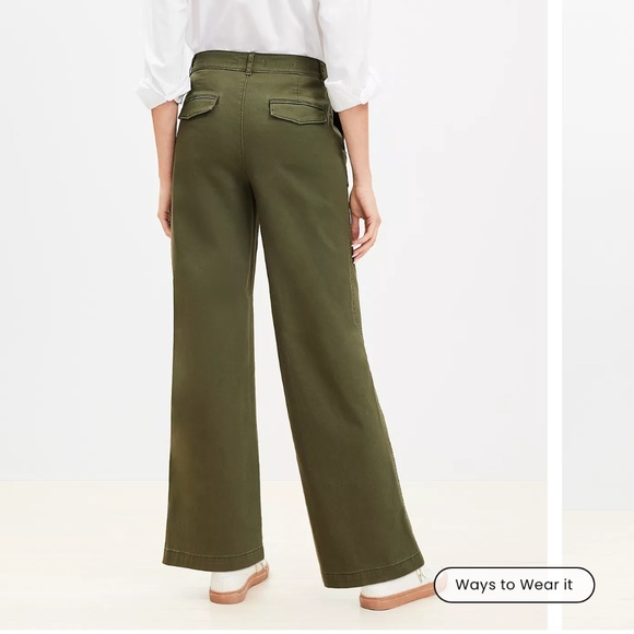 LOFT Monroe Wide Leg Pant - DARK BLUE/GRAY - Picture 3 of 6